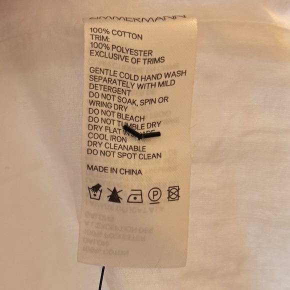 Zimmermann White Swiss Dot Cotton Romper Off Shoulder Tie Waist Size 8 M fits S - Picture 10 of 12